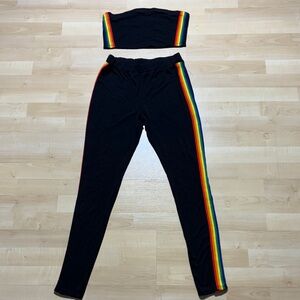 Black / Rainbow Stripe Set